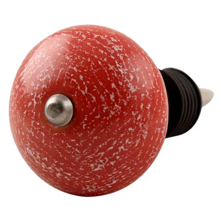 Red Ceramic Floral Wine Stopper